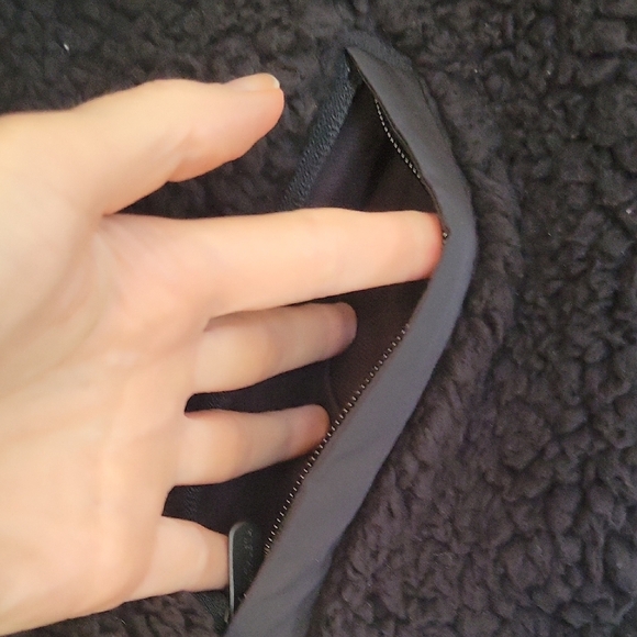 Athleta Black Cloud Fleece Quarter-Zip Pullover L - Picture 3 of 5